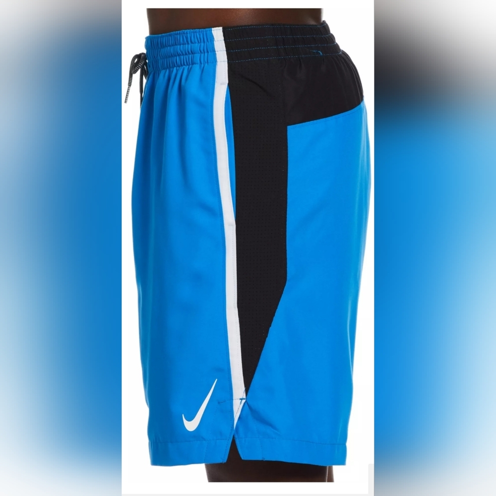 Nike Men's Core Contend 8” Volley Swim Trunks Size Small Blue / Black NWT!